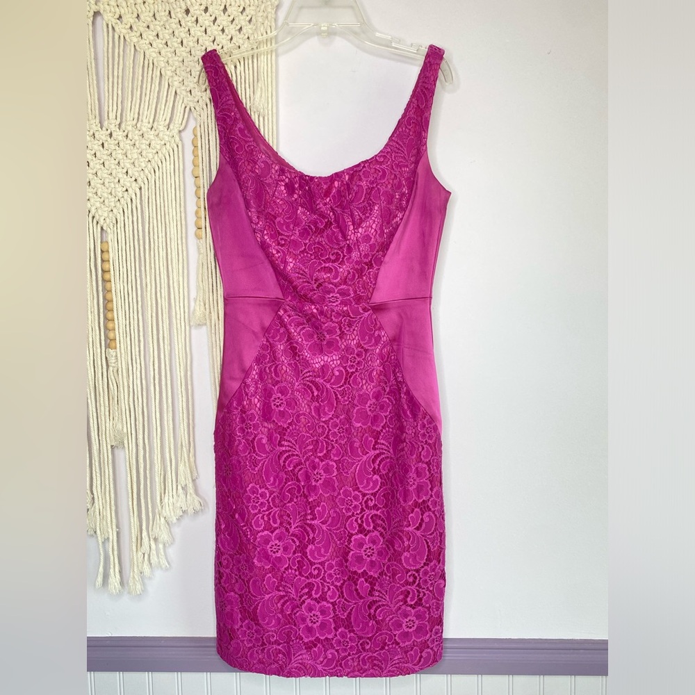 JAX magenta lace and satin dress